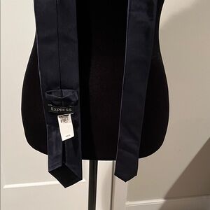Express Men's Dark Navy Slim Silk Tie